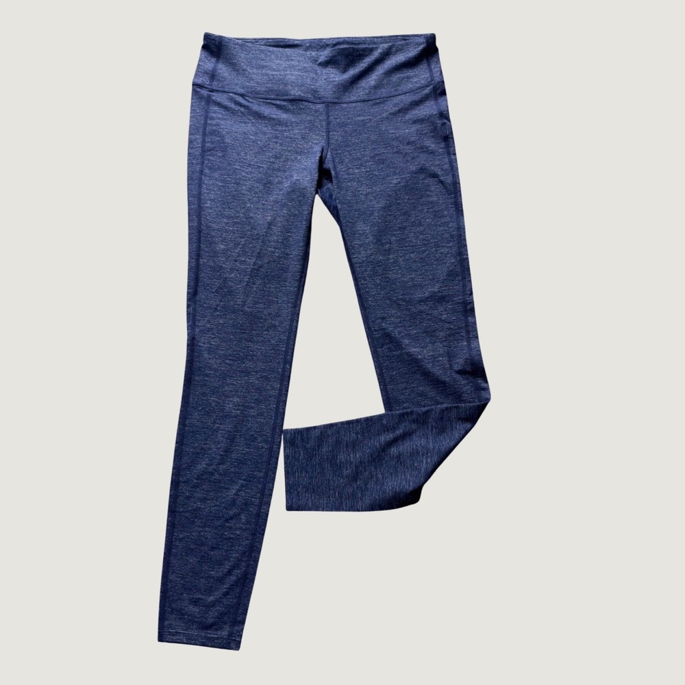 Athleta Yoga Leggings M Blue Space Dye High Rise Full Length Athleisure